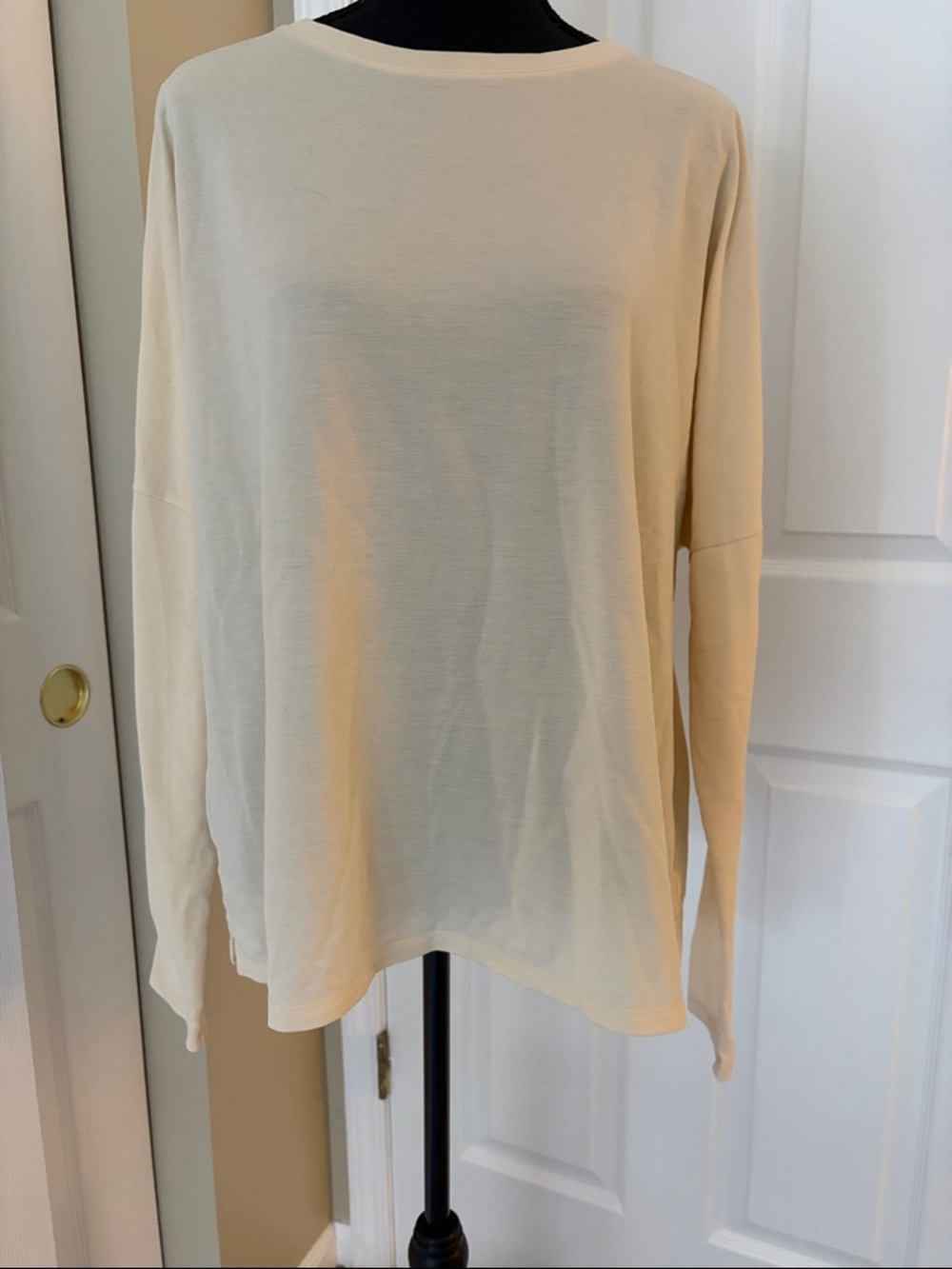 REI Cooperative Cream Long-Sleeve Crewneck Top, SZ XL